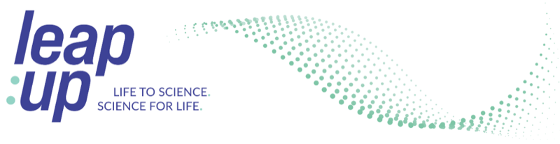 Logo leap:up – Life to Science. Science for Life.